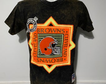 Vintage Cleveland Browns Tie Dye Neon Tee M