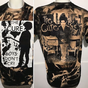 Vintage The Cure Boys Don’t Cry Tie Dye Bleached Tee XL