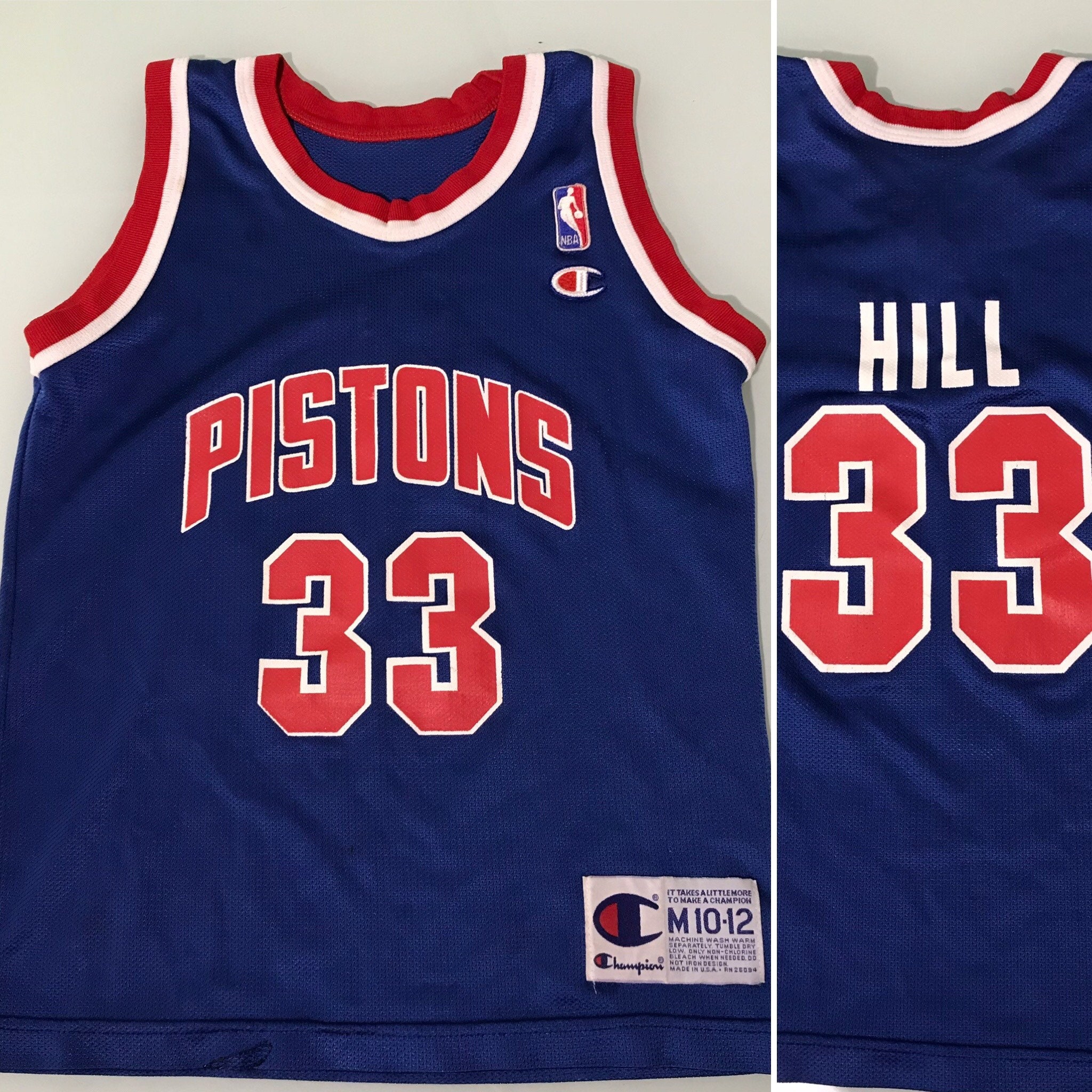 Vintage Champion Brand Detroit Pistons Grant Hill Reversible Jersey Si –  Yesterday's Attic