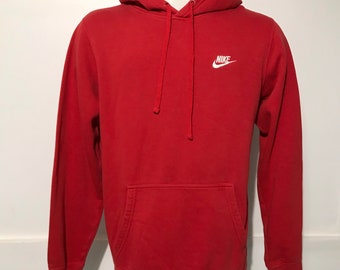 Red Nike Hoodie - Etsy