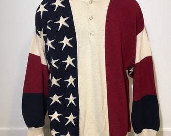 Pull vintage drapeau américain XL/XXL