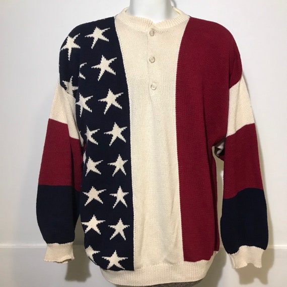 Vintage American Flag Sweater XL/XXL - image 1