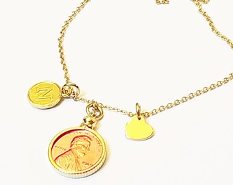 本物の 1 セント硬貨で作られたヴィンテージ 1984 年 USA コイン