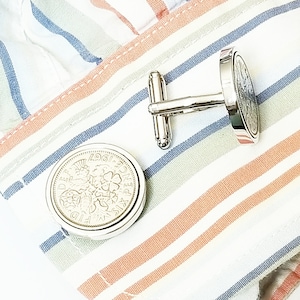1953 Birthday Gifts for Men Wedding Gift for the Groom Lucky Sixpence Cufflinks Husband Anniversary Retirement Cuff links Dad Grandpa Father