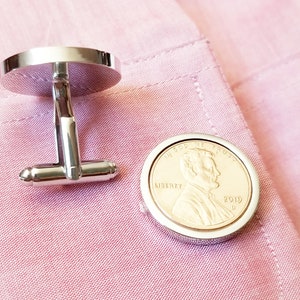 40th Birthday Gifts for Men Penny Cufflinks 1984 1985 1986 Ruby Anniversary Gifts Retirement For Him Husband Cuff links Cufflinks