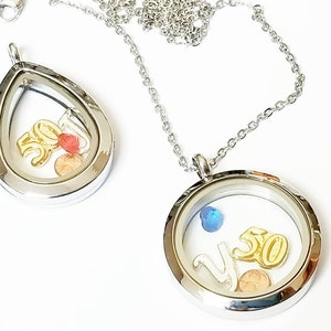 Miniature Mini Penny Charm Floating locket tiny penny charm birthstone charm initial number Memory Floating Locket ONE CHARM Only Living