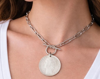 Llavero con colgante de moneda italiana de 100 liras, Capri, Roma, Milán, Venecia, Toscana, Sicilia, Santa Margarita, Florencia, Cerdeña