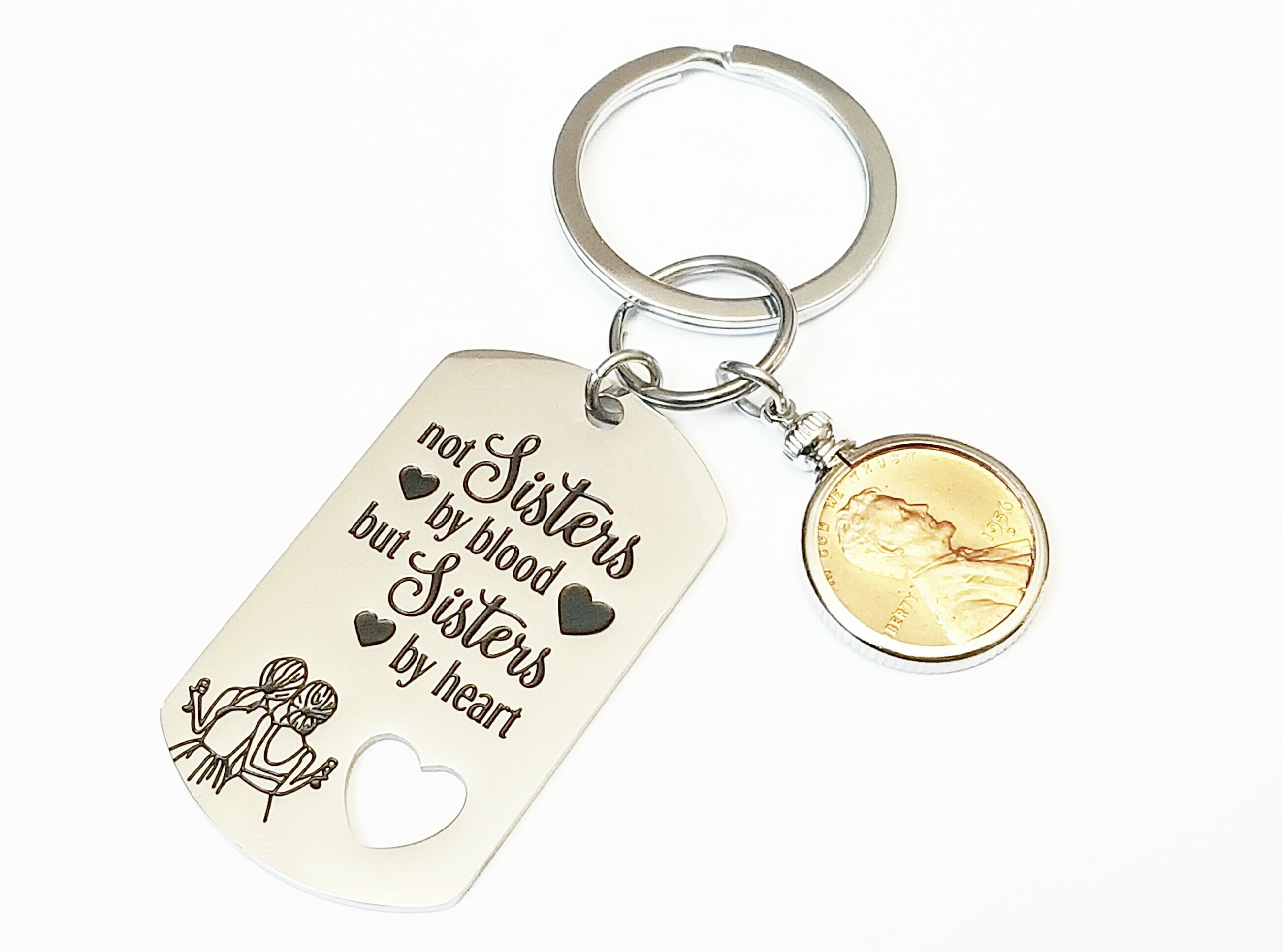 Not Sisters by Blood but Sisters by Heart Best Friends Forever Key Chain Stainless Steel BFF Sisters by Choice 30th 40th 50th 60th 70th 80th Etsy Canada