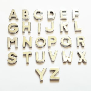 Slider Initial Charm Silver Letter Charm for 10mm slider Slide Bracelet - Listing is for One Charm