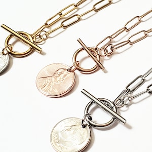 50e verjaardagscadeaus voor vrouwen 1974 1975 1976 Toggle Coin Ketting Hanger Armband Dime Penny Dames Cadeau Jubileumcadeaus Roestvrij staal