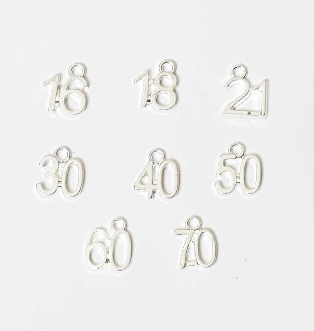 Ciondoli per braccialetti con numeri in argento Sterling 925, adatti per braccialetti Pandora, collana, catena a serpente europea