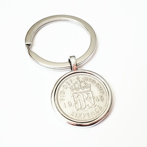 1951 74th Birthday Gifts Lucky Sixpence Key Chain Pendant Necklace Bracelet 1951 Birthday Gifts 74 & Counting, Wedding Gift for the Bride