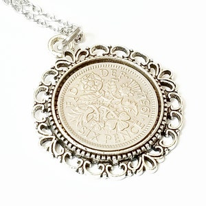1953 Lucky Sixpence Pendant Necklace 72nd Birthday Gifts for Women Born in 1953 Bracelet Key Chain 1953 Birthday Gifts for Women Bride Gift