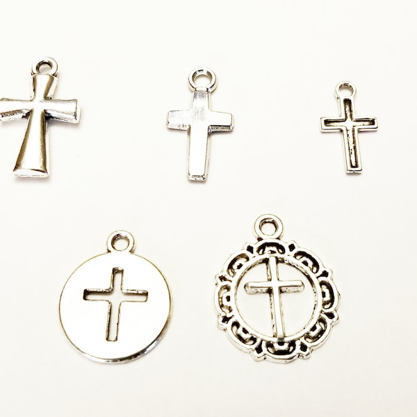 Filigree Cross Faith Crucifix Round Christian Symbol Christian Jewelry - Listing is for One Charm