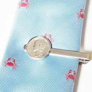 Dime Tie Bar Presentes de aniversário para homens Aniversário Acessórios masculinos Casamento Noivo Padrinhos 1º 5º 7º 10º 15º 20º 21º 30º 40º 50º 60º