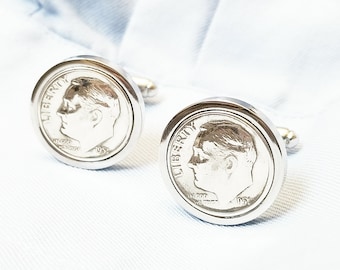 35th Anniversary Gifts for Men 1986 1987 1988 35th Birthday Gift Dime Cufflinks Retirement Gifts for Men Cuff links Coin Present Husband Dad