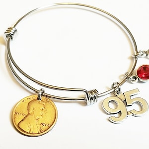 95th Birthday 1929 1930 1931 Penny Charm Bracelet 1930 Birthday Gift, 1929 Penny, 95th Birthday Ideas, 95 Years Old, Birth Year Coin Jewelry
