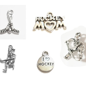 I Love Hockey Sticks Ball Puck Field Hockey Player Sports Hockey Mom - Listing is for One Charm