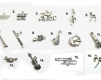 Clarinet or Flute & Roses Scrabble Tile Pendant Handcrafted Music Gift Charm Clarinet or Flute & Roses Scrabble Tile Pendant Handcrafted Music Gift Charm