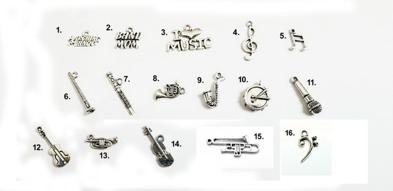 French Horn Music Musical Instrument Band Dangle Charm for European Bracelets 