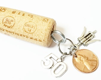 50th Birthday Gift 1975 1976 1977 50th Anniversary Aged to Perfection Penny Keychain Golden Anniversary 50th Birthday Ideas 50 and Fabulous