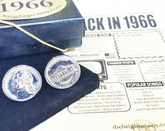 55th Birthday Gifts for Men Anniversary Gifts for Men Double Nickels Cufflinks 1969 1970 1971 For Him Cuff links Coin Present