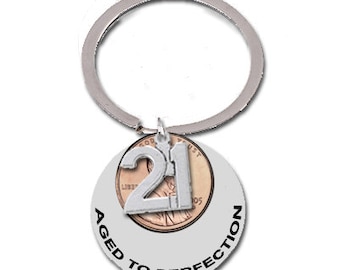 21st Birthday Gift 2003 2004 2005 Penny Key Chain 21st Birthday Gift 21 Years Old Lucky Penny 21st Birthday Ideas Drinking Age Gift keyring