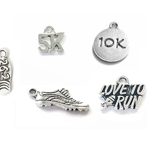 13.1 Miles 26.2 Miles 5K 10K Love to Run Half Marathon Running Runner - Listing is for One Charm