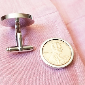 7th Anniversary Gifts for Men, 7 Year Itch, 7th Copper Wool 2017 2018 2019 Cufflinks Gifts, US Penny Cuff links, Copper Anniversary Husband