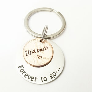 20 years down Forever to Go 20th Anniversary Gifts for Husband 2005 Lucky Penny Key Chain Gifts For Men Keychain Coin Wedding I still do