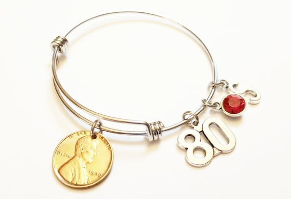 Regalos de 80 cumpleanos para mujeres 1943 1944 1945 Penny Charm Pulsera Brazalete Ano Moneda Nacido en 1944 Regalos para abuela Nana Mama Tia 79 81 Etsy Mexico