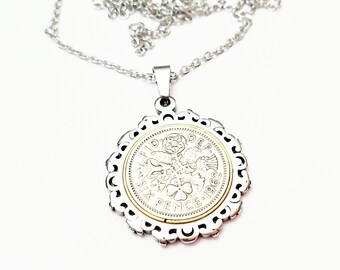 Double Sixpence Necklace - Etsy UK