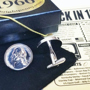 40th Birthday Gifts for Men Anniversary Gifts for Men Double Nickels Cufflinks 1984 1985 1986 For Him Cuff links Coin Present