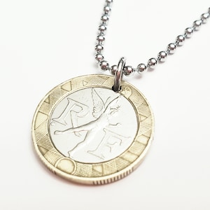 French 10F Coin Necklace, Liberté, égalité, fraternité, Liberty Equality Fraternity Ten Francs France Paris 1991 1990 1989 Unisex