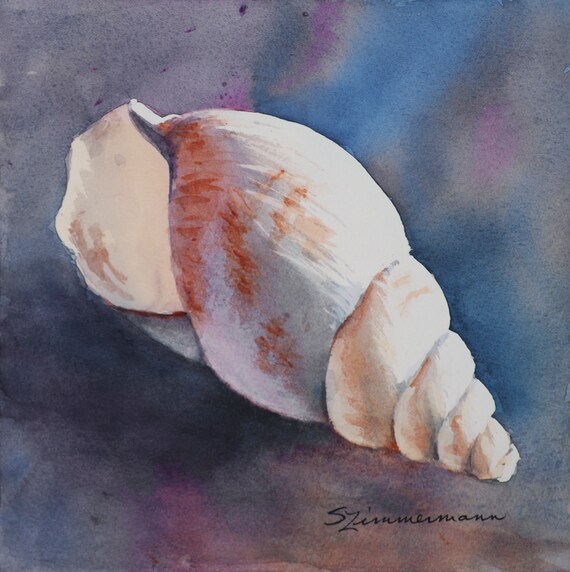 Shell, original watercolor painting