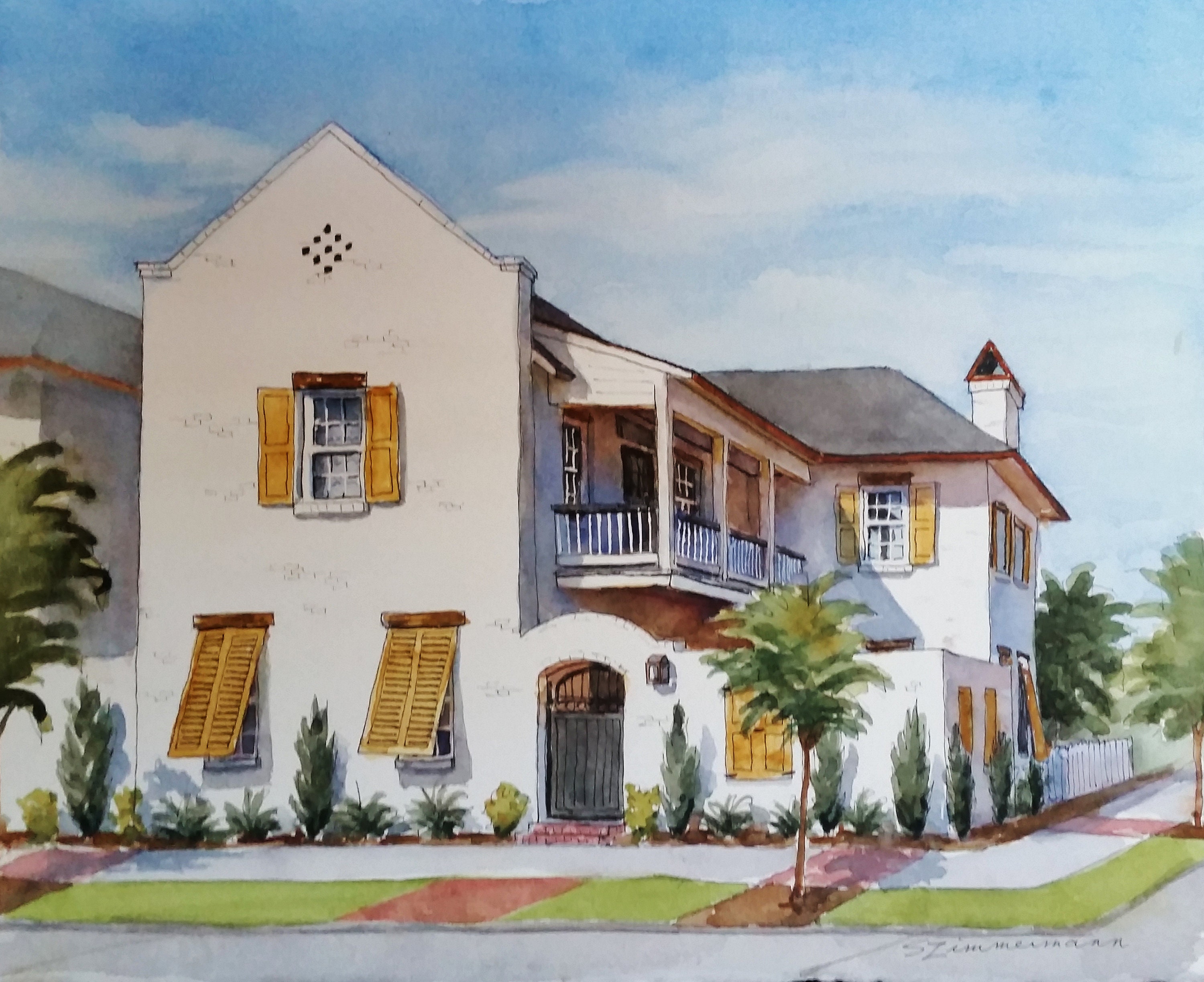 House portrait, 8x10 original watercolor house painting, real estate closing gift, family heirloom