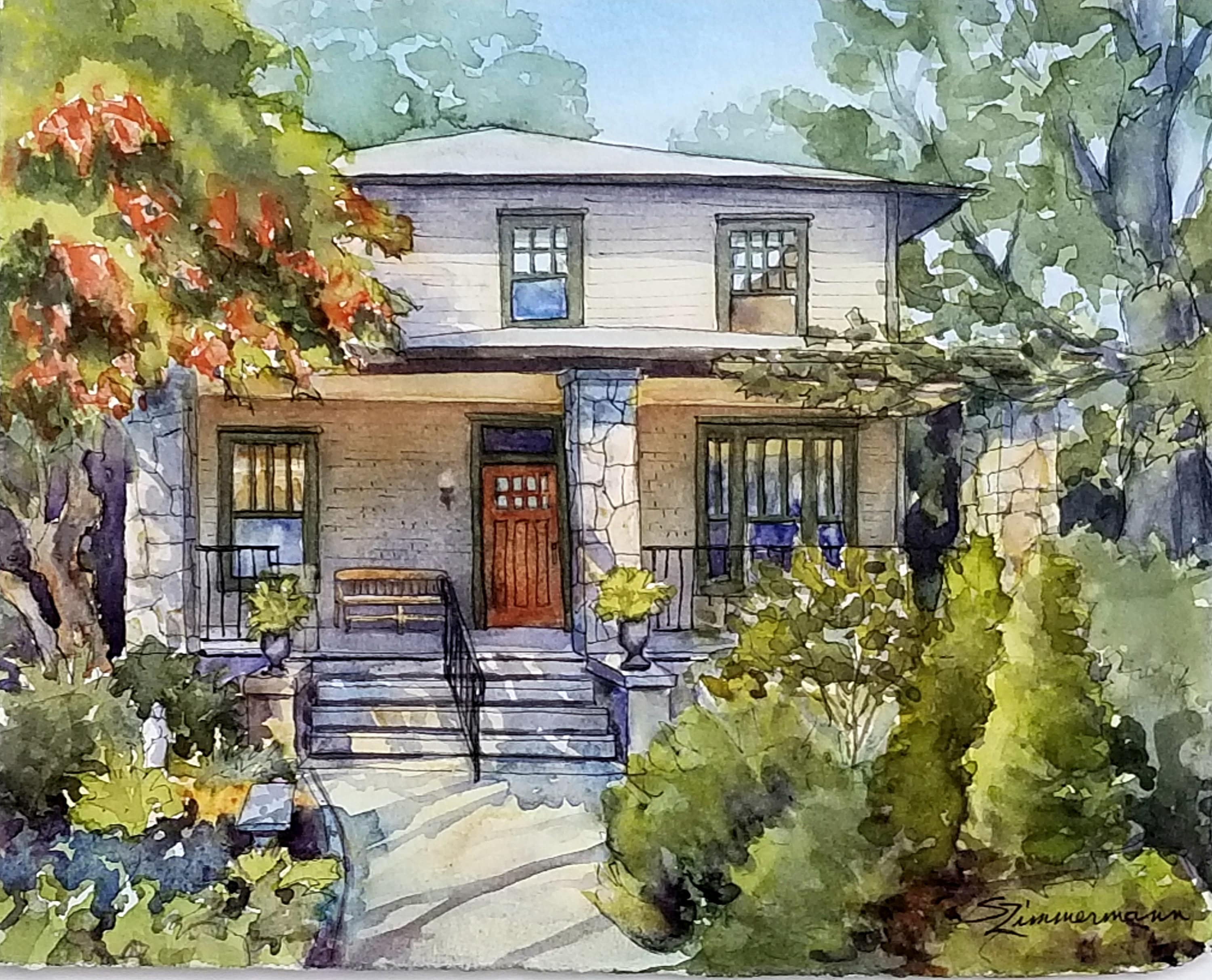 House portrait, 8x10 original watercolor house painting, real estate closing gift, family heirloom