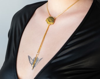 Flower Bolo Tie | FLEUR DOREE Flower Bolo Tie, Hilary Jane Jewelry, Adjustable Necklace, Floral Jewelry, Flower Necklace, Tattoo Art