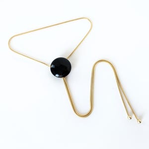 Onyx Stone Bolo | Handmade Onyx Bolo Tie Necklace, Western Jewelry, Snake Chain Necklace, Adjustable Jewelry, Unisex Necklace, Mens Bolo Tie