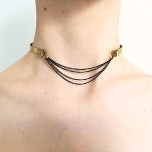 Gold Choker Collar VIXEN Metal Choker Collar, Gold Collar, Day Collar, Cuff Choker, Fetish Jewelry, BDSM Collar image 1