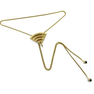 Fan Bolo Tie | Handmade Art Deco Bolo Tie Necklace, Western Jewelry, Snake Chain Necklace, Adjustable Jewelry, Unisex Necklace