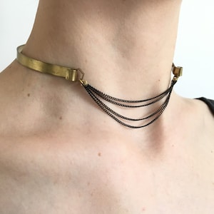 Gold Choker Collar VIXEN Metal Choker Collar, Gold Collar, Day Collar, Cuff Choker, Fetish Jewelry, BDSM Collar image 3