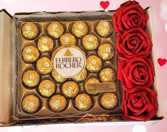 personalized romantic valentines day chocolate gift box for her girlfriend wife mom red roses candy valentines day gift ideas for her him