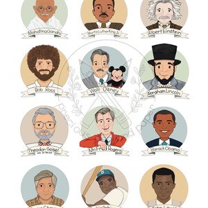 Einflussreiche Männer in der Geschichte Poster Print #1 Kinderzimmer Dekor Jungenzimmer Dekor Inspirational Wandkunst