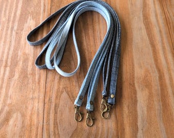 Upcycled Jeans Lanyard, Denim Accessory, Stocking Stuffer