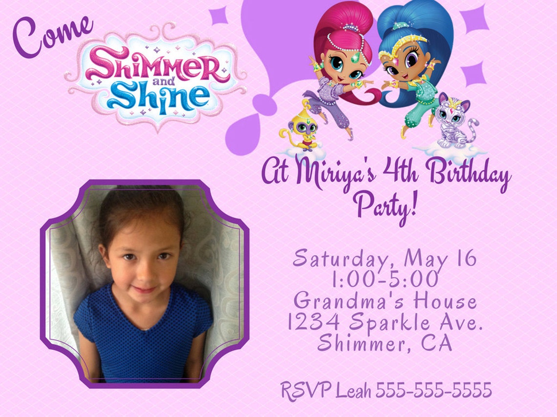 Shimmer and Shine Print at Home Digital JPG/PDF Birthday - Etsy