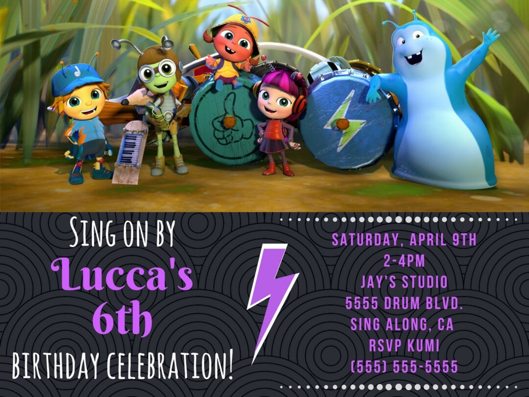 Beat Bugs Invitation, Beat Bugs Birthday Party, Beat Bugs Party Favor ...