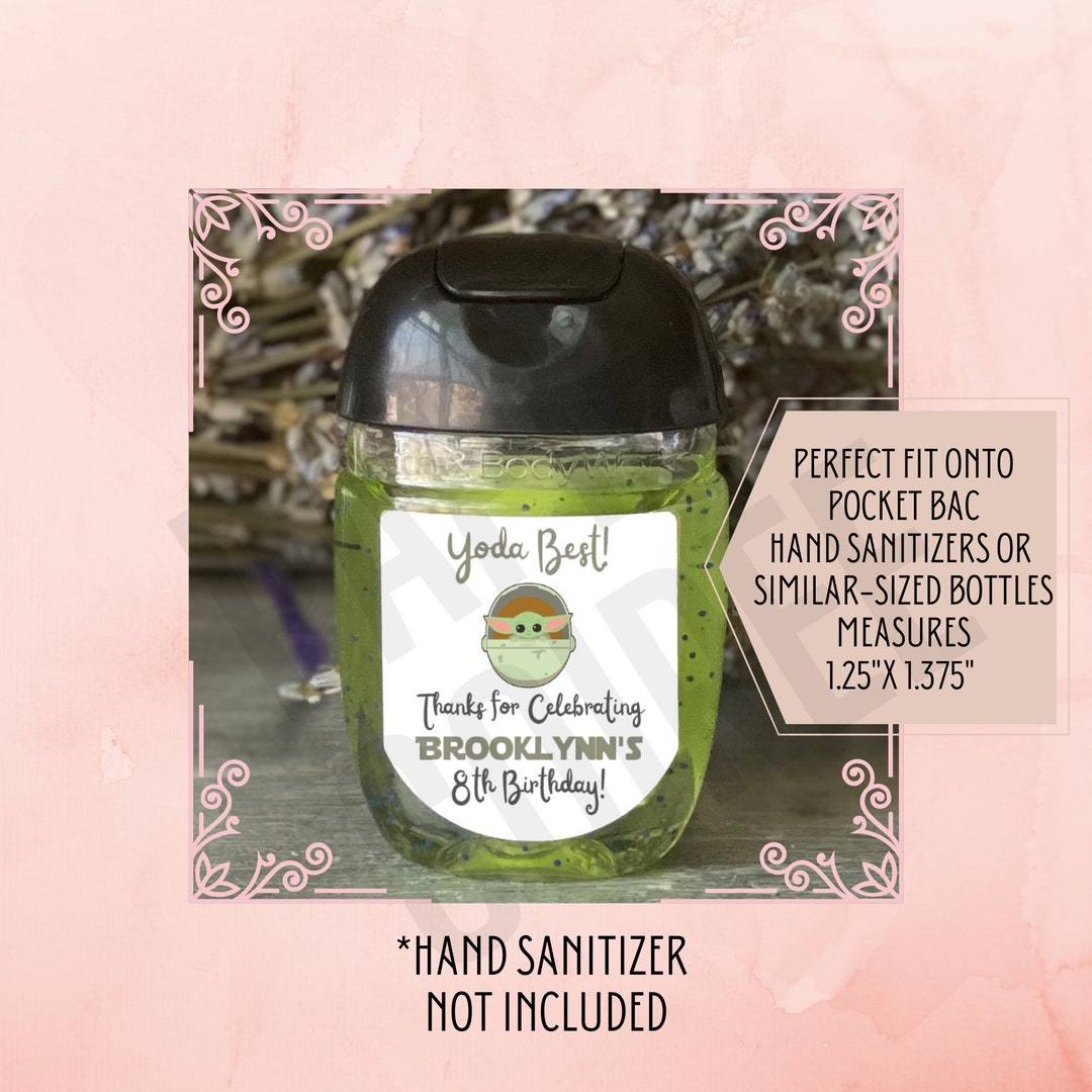 Baby Yoda Birthday Baby Shower Party Sanitizer Labels Bath & Body ...
