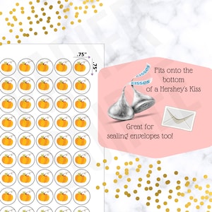 Pumpkin Baby Shower Hershey Kiss Stickers Fall Baby Shower Stickers Halloween Baby Hershey Stickers Halloween Shower Favors