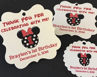 Mickey Mouse Birthday favor tags, minnie mouse birthday favors, Minnie mouse party, Mickey Mouse party, MIckey and Minnie party, favor tag